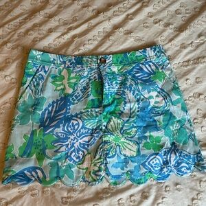 Lilly Pulitzer Blue and Green Patterned Skirt